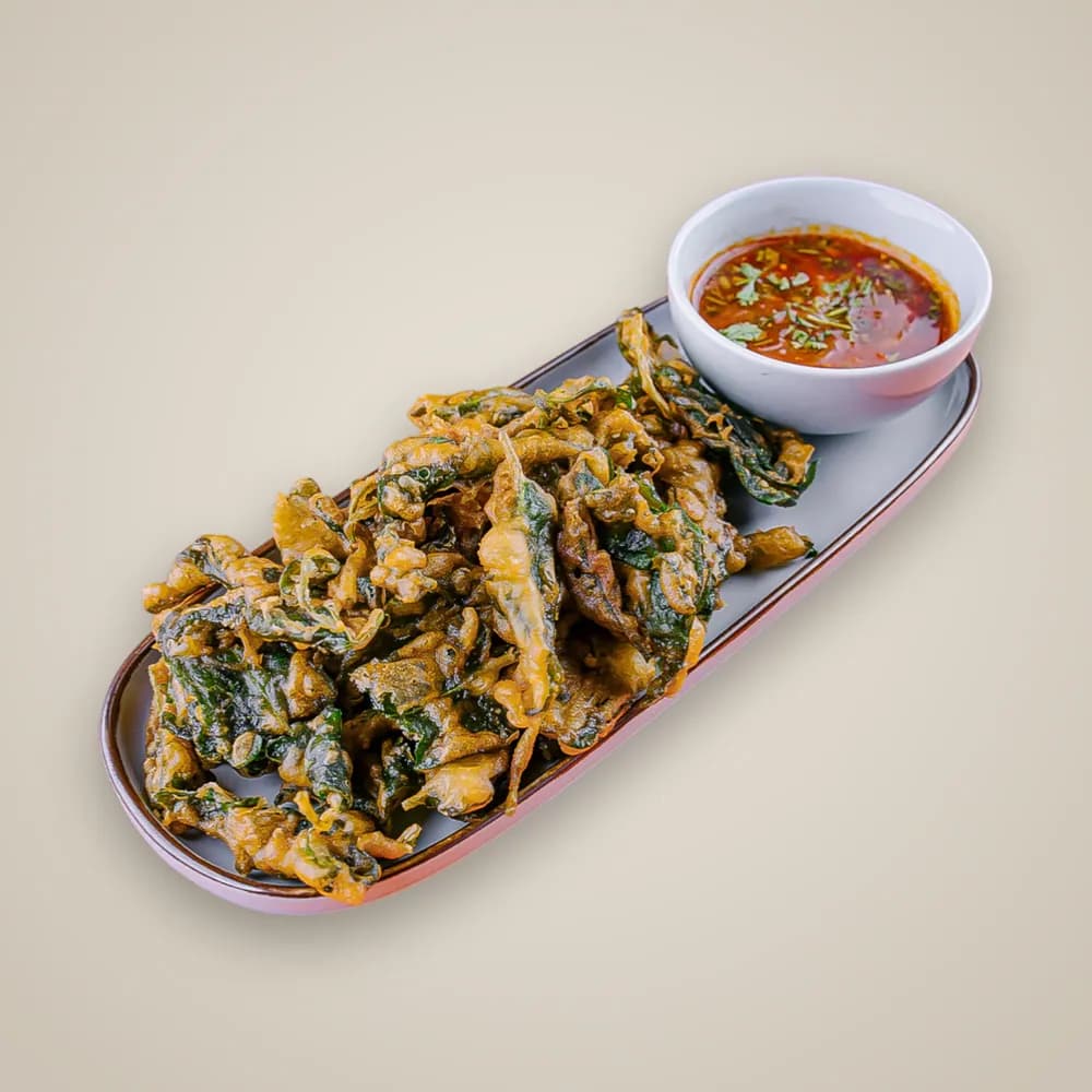 Morning Glory with Larb Gai Dip