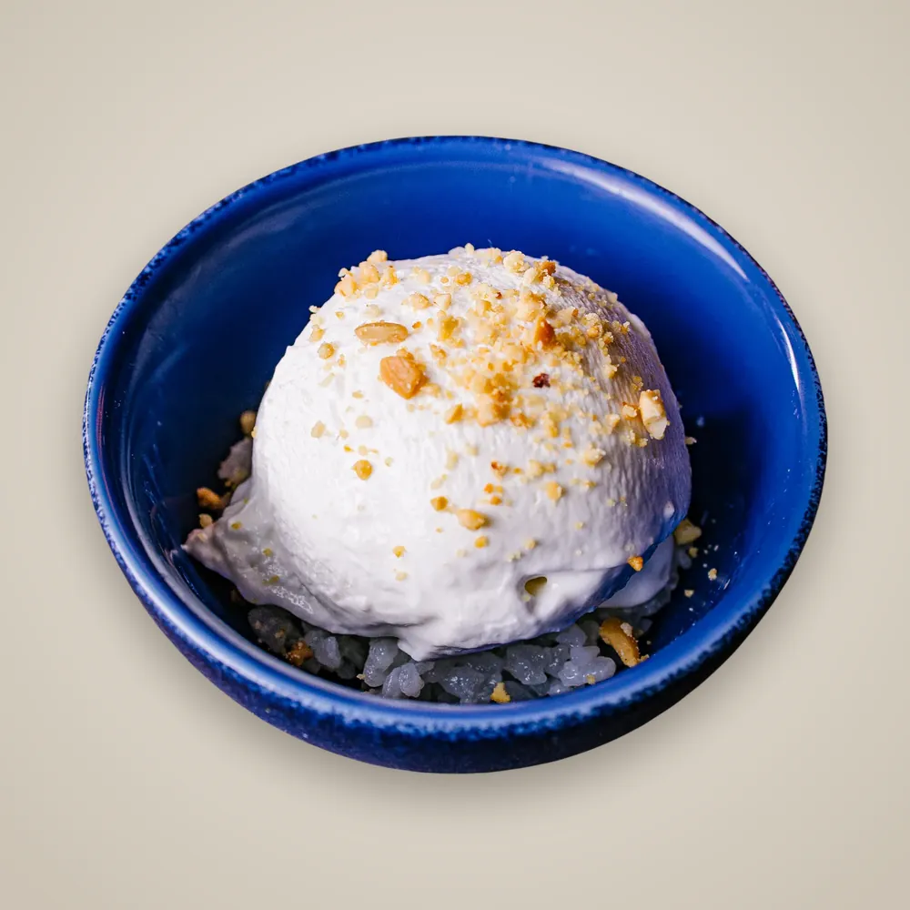 Coconut Ice Cream Over Sticky Rice